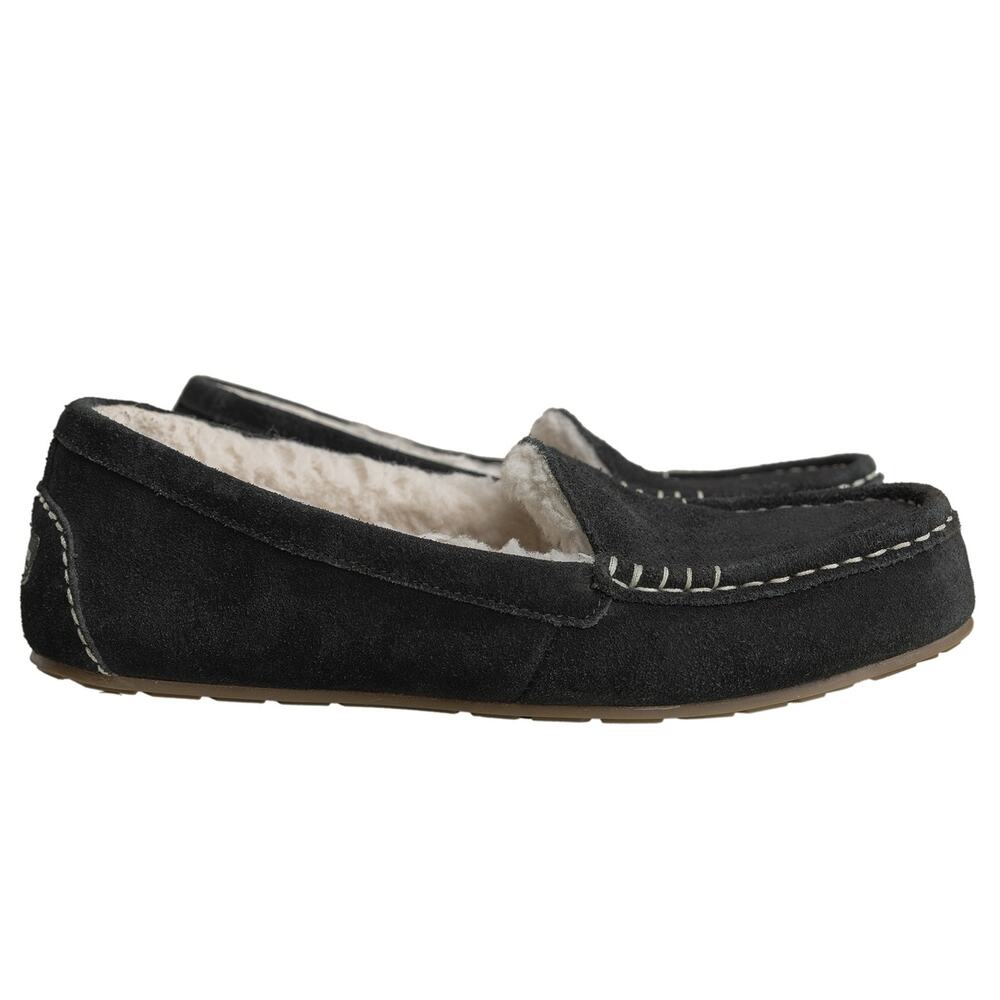 Koolaburra by UGG Lezly Black Suede Leather Moccasin Slippers -EU 41 -US 10 -EUC